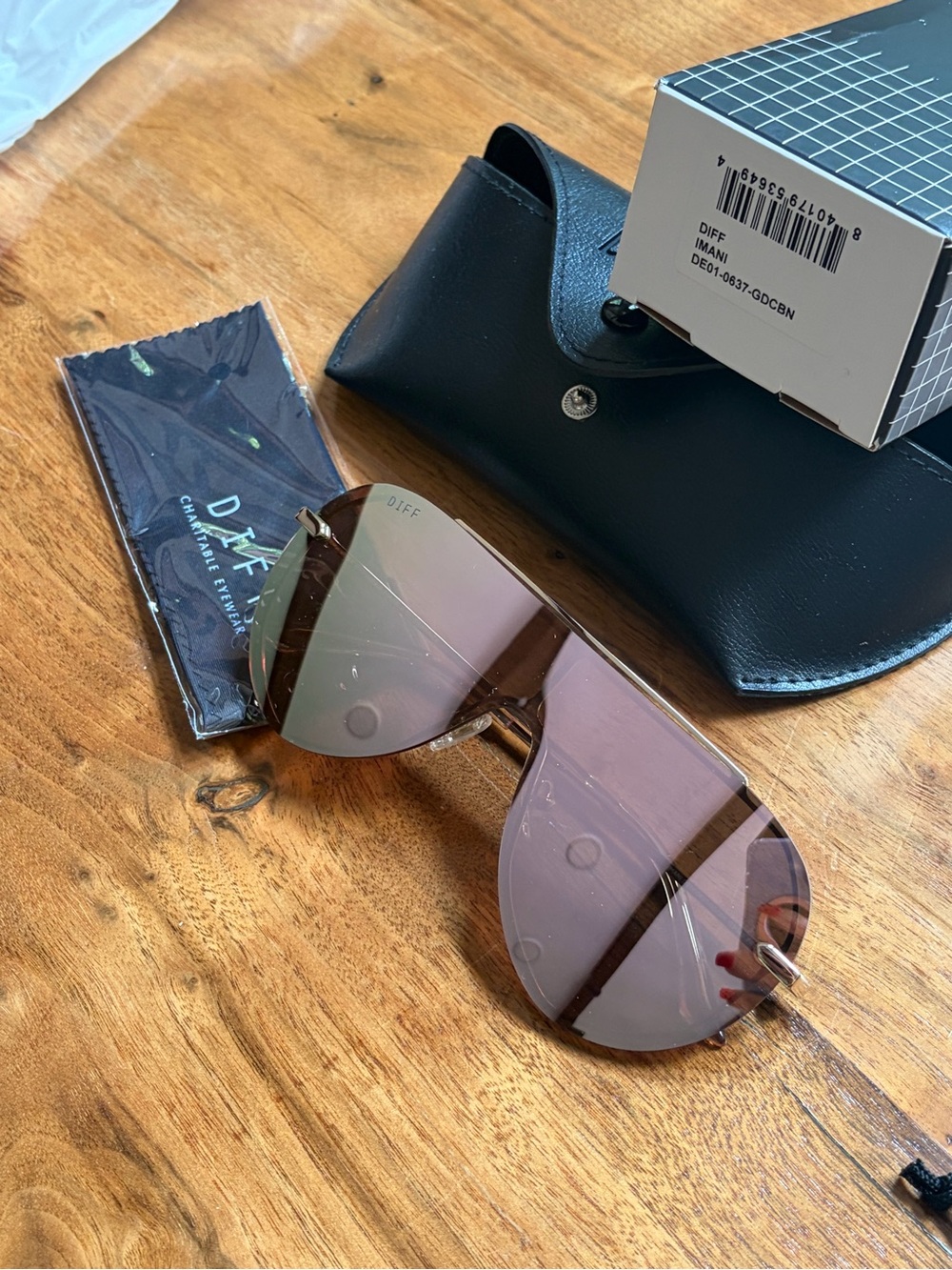 DIFF Eyewear Oversized Shield Sunglasses - Pink Lens IMANI